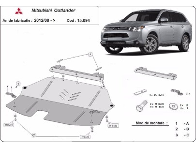 Oceľový kryt motora Mitsubishi Outlander (2012-2021) 2