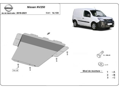 Oceľový kryt motora Nissan NV250 (2019-2021) 2