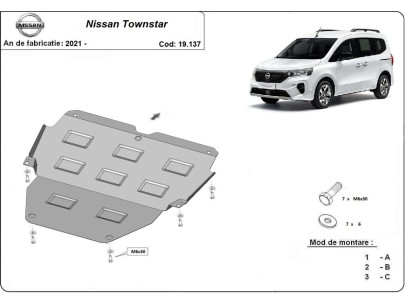 Oceľový kryt motora Nissan Townstar (2021-2025) 2