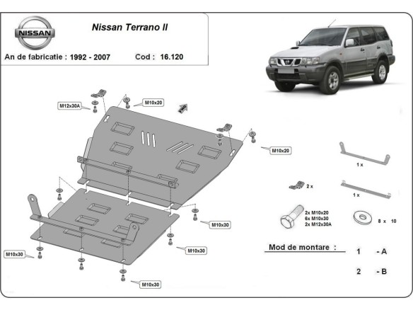 Oceľový kryt motora Nissan Terrano II (1992-2007)Nissan Terrano 