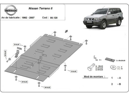 Oceľový kryt prevodovky Nissan Terrano II (1992-2007)Nissan Terrano 