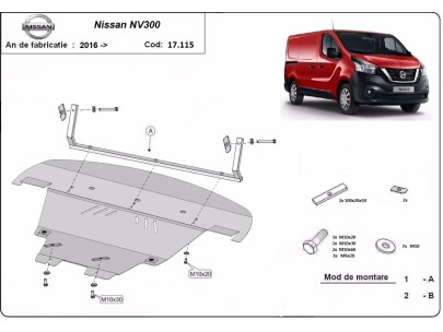 Oceľový kryt motora Nissan NV300 (2014-2021) 2