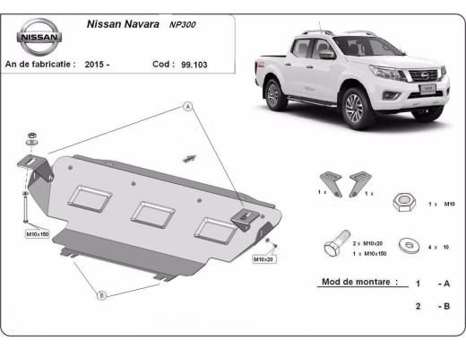 Oceľový kryt chladiča Nissan Navara NP300 - D23 (2015-2021)Nissan Navara NP300
