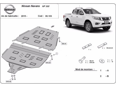 Oceľový kryt prevodovky Nissan Navara NP300 - D23 (2015-2021) 2