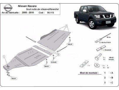 Oceľový kryt prevodovky Nissan Navara (2005-2015)