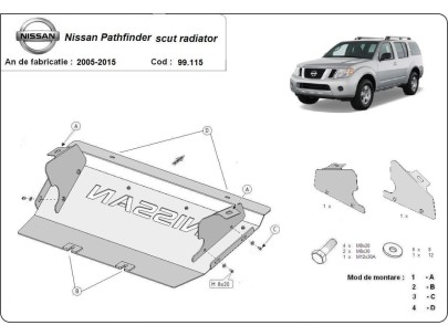 Oceľový kryt chladiča Nissan Pathfinder (2005-2015)