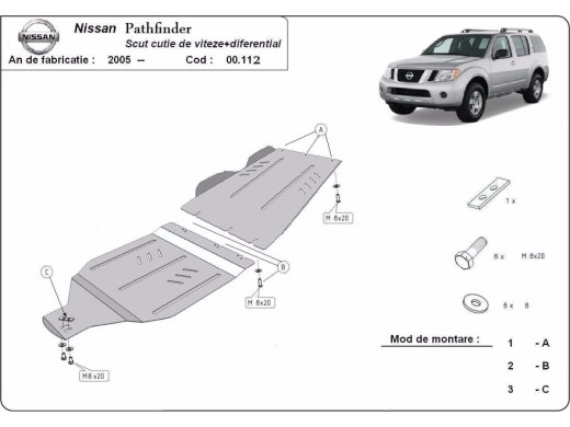 Oceľový kryt prevodovky a reduktora Nissan Pathfinder (2005-2015)Nissan Pathfinder