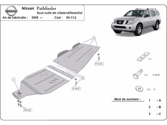 Oceľový kryt prevodovky a reduktora Nissan Pathfinder (2005-2015)Nissan Pathfinder