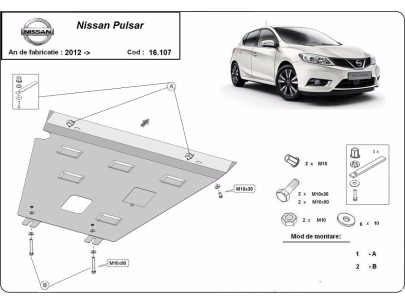 Oceľový kryt motora Nissan Pulsar (2012-2018) 2