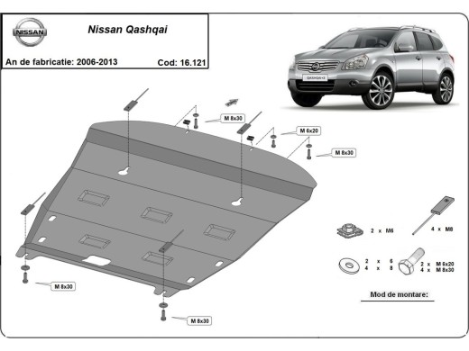 Oceľový kryt motora Nissan Qashqai (2006-2013)