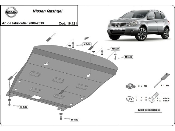 Oceľový kryt motora Nissan Qashqai (2006-2013)