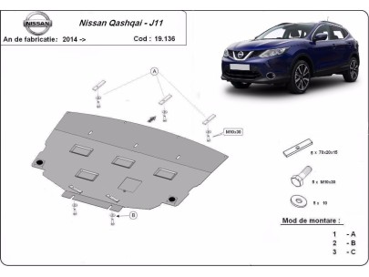 Oceľový kryt motora Nissan Qashqai J11 (2013-2021) 2
