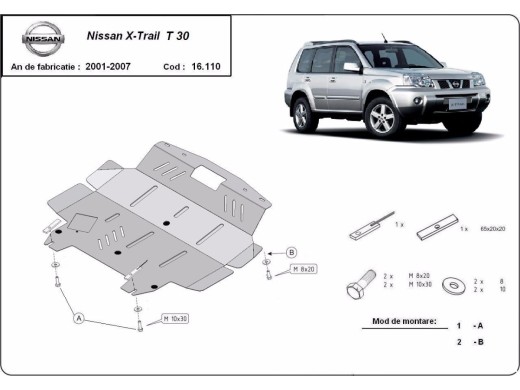 Oceľový kryt motora Nissan X-Trail T30 (2001-2007)