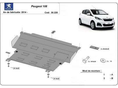 Oceľový kryt motora Peugeot 108 (2014-2021)
