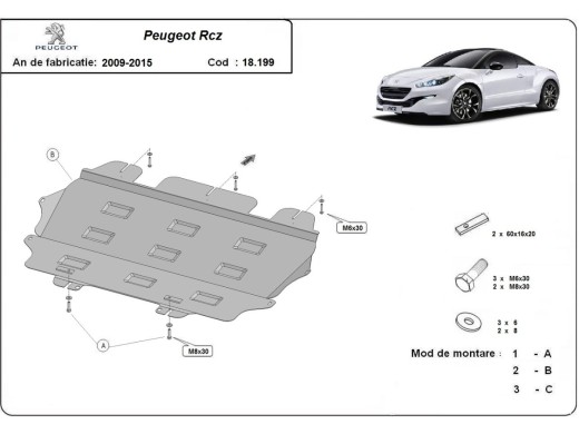 Oceľový kryt motora Peugeot Rcz (2009-2015)Peugeot Rcz