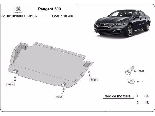 Oceľový kryt motora Peugeot 508 (2010-2018)Peugeot 508