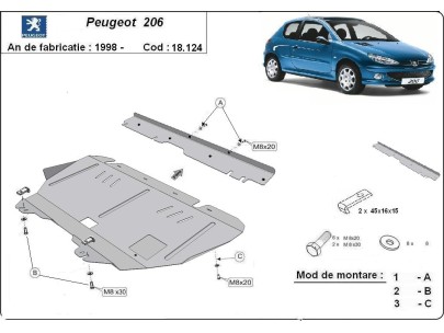 Oceľový kryt motora Peugeot 206 (1998-2012) 2
