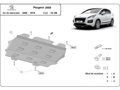 Oceľový kryt motora Peugeot 3008 (2009-2016) 2