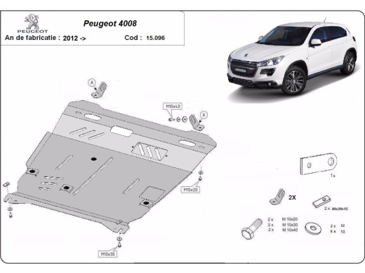 Oceľový kryt motora Peugeot 4008 (2012-2017)Peugeot 4008