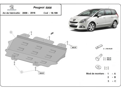Oceľový kryt motora Peugeot 5008 (2009-2017) 2
