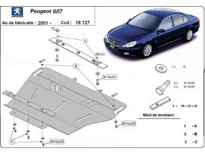 Oceľový kryt motora Peugeot 607 (2001-2010) 2