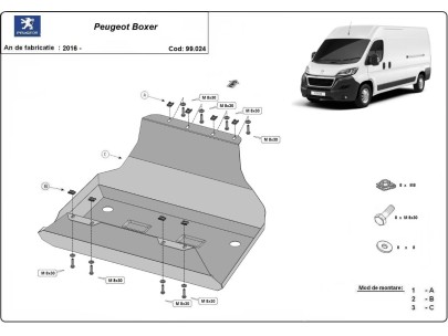 Oceľový kryt palivovej nádrže Peugeot Boxer (2016-2026) 2