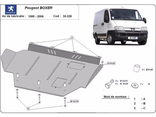 Oceľový kryt motora Peugeot Boxer (1996-2006)Peugeot Boxer