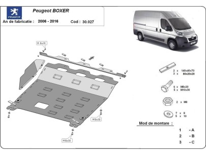 Oceľový kryt motora Peugeot Boxer (2006-2016) 2
