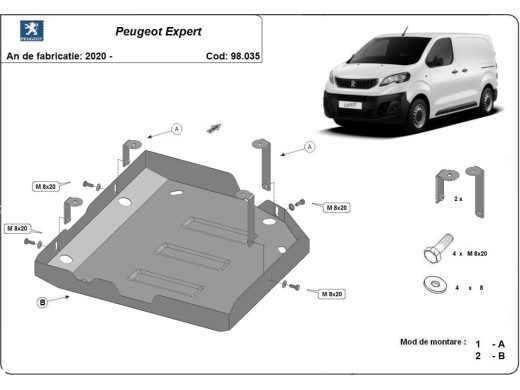 Oceľový kryt AdBlue Peugeot Expert (2020-2025)Peugeot Expert