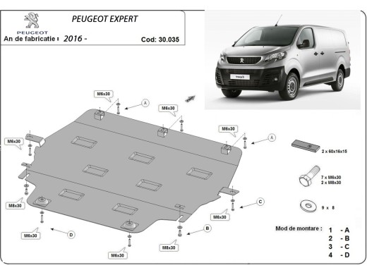 Oceľový kryt motora Peugeot Expert (2016-2025)Peugeot Expert