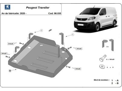 Oceľový kryt AdBlue Peugeot Traveller (2020-2026) 2