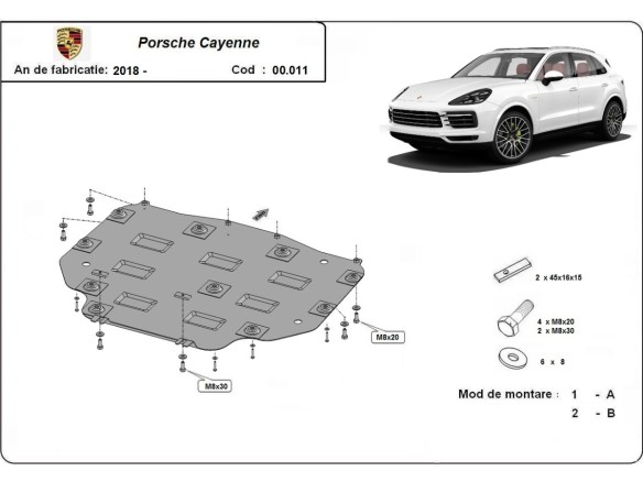 Oceľový kryt prevodovky Porsche Cayenne (2018-2025)Porsche Cayenne