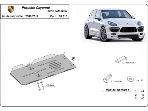 Oceľový kryt prevodovky automatyczna Porsche Cayenne (2006-2017)Porsche Cayenne