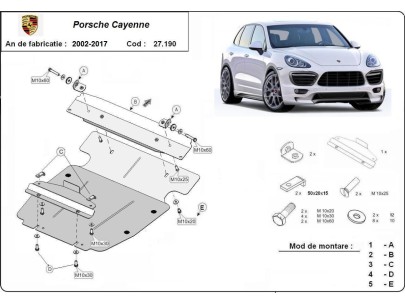 Oceľový kryt motora Porsche Cayenne (2002-2017) 2
