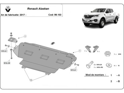 Oceľový kryt chladiča Renault Alaskan (2017-2025)