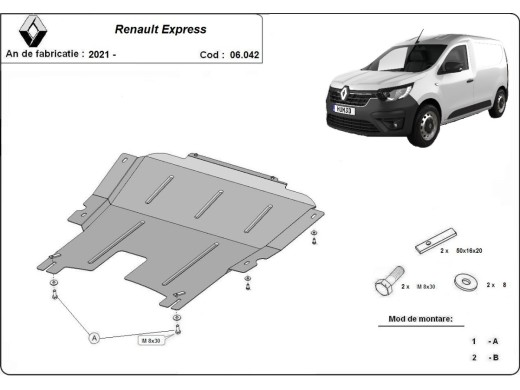 Oceľový kryt motora Renault Express (2021-2026)