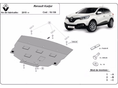 Oceľový kryt motora Renault Kadjar (2015-2022) 2