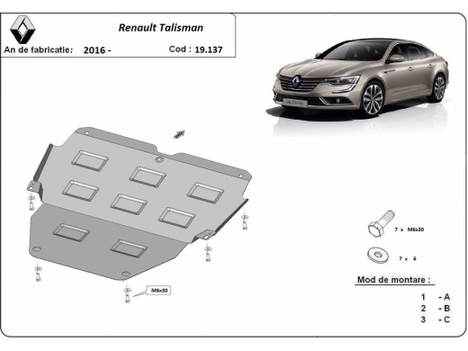 Oceľový kryt motora Renault Talisman (2016-2022)Renault Talisman