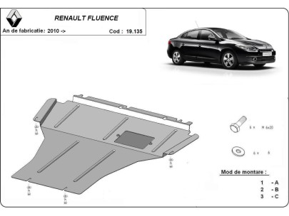 Oceľový kryt motora Renault Fluence (2010-2015) 2