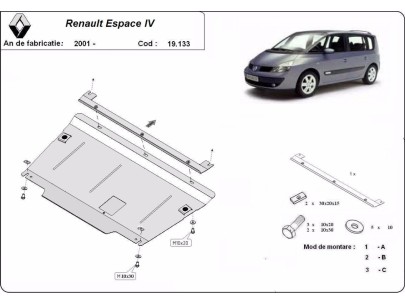 Oceľový kryt motora Renault Espace 4 (2001-2014) 2