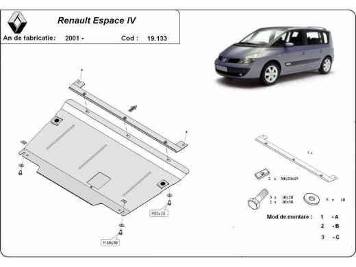 Oceľový kryt motora Renault Espace 4 (2001-2014)Renault Espace