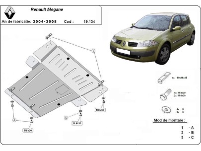 Oceľový kryt motora Renault Megane 2 (2004-2008) 2