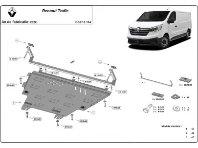 Oceľový kryt motora Renault Trafic (2022-2025) 2