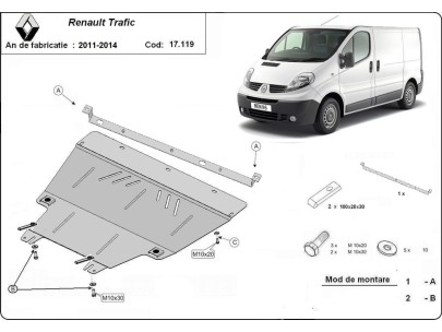Oceľový kryt motora Renault Trafic (2011-2014) 2