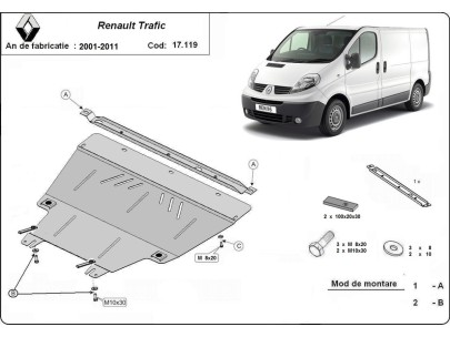 Oceľový kryt motora Renault Trafic (2001-2011) 2