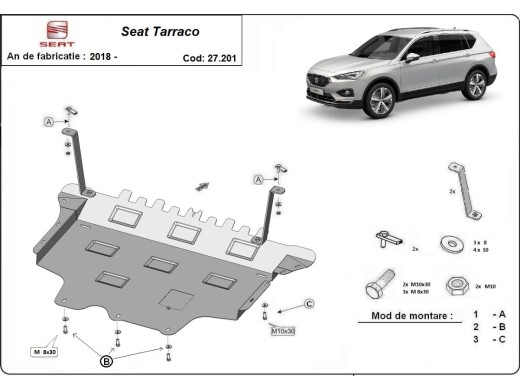 Oceľový kryt motora Seat Tarraco (2018-2024)Seat Tarraco
