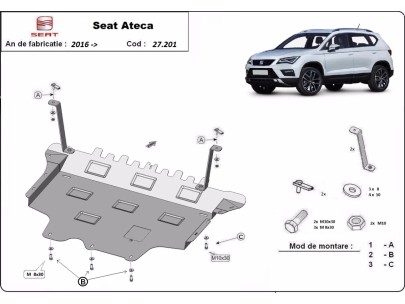 Oceľový kryt motora Seat Ateca (2016-2025) 2