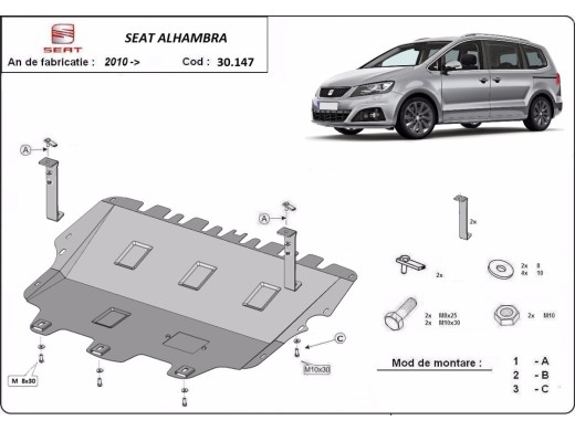 Oceľový kryt motora Seat Alhambra (2010-2020)Seat Alhambra