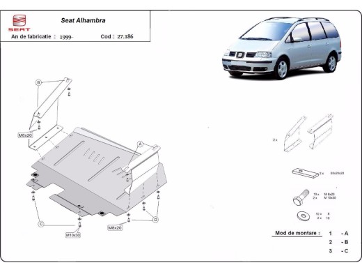 Oceľový kryt motora Seat Alhambra (1999-2010)Seat Alhambra