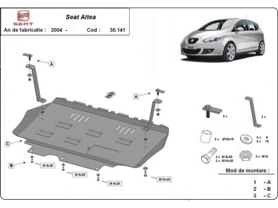Oceľový kryt motora Seat Altea (2006-2015) 2